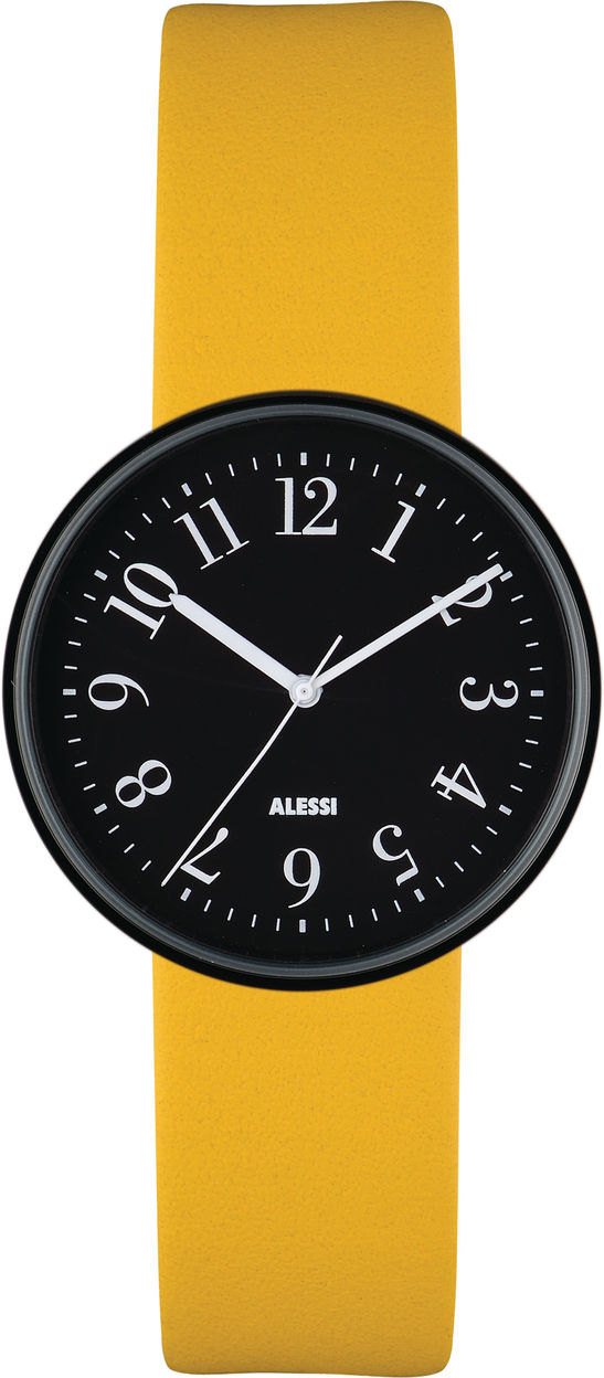 Alessi bandje AL6100 voor dames-horloge Record, geel, ontwerp Castiglioni