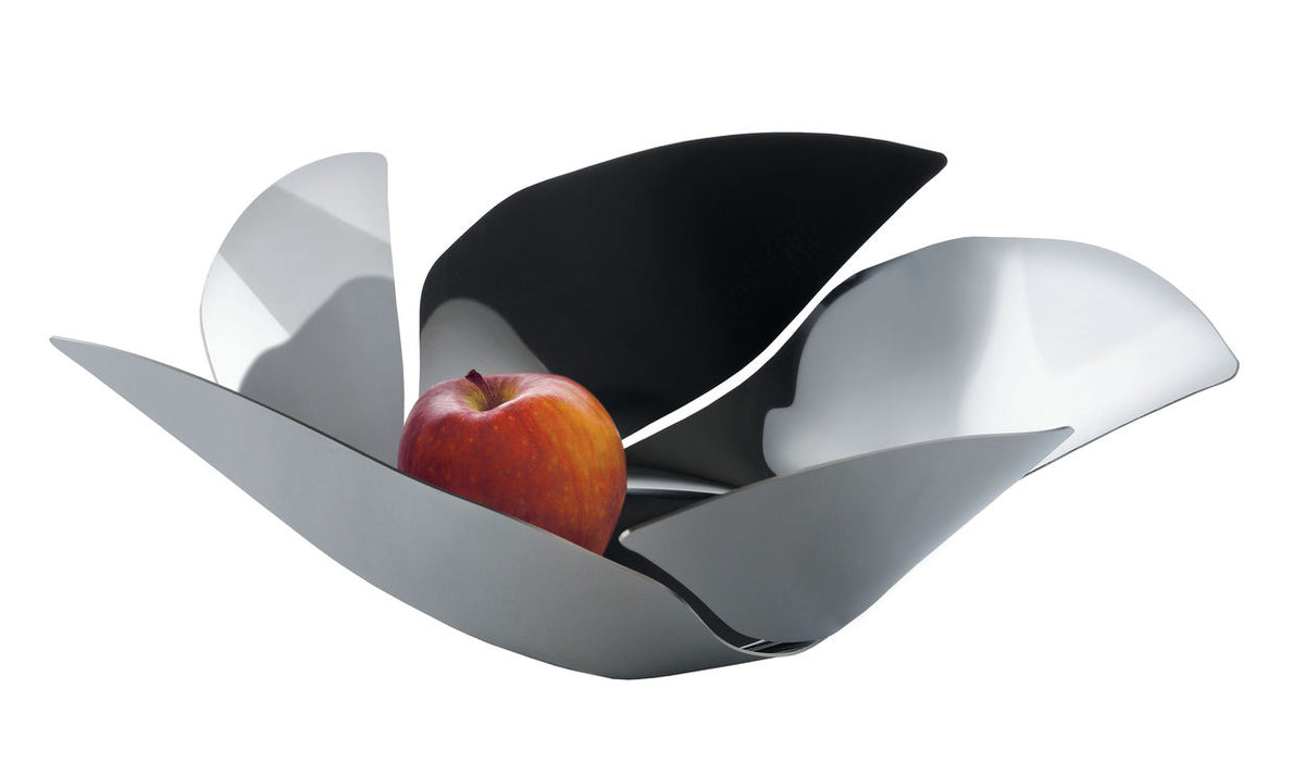 Alessi Twist Again fruitschaal in roestvrij staal, met appel, diameter 29 cm
