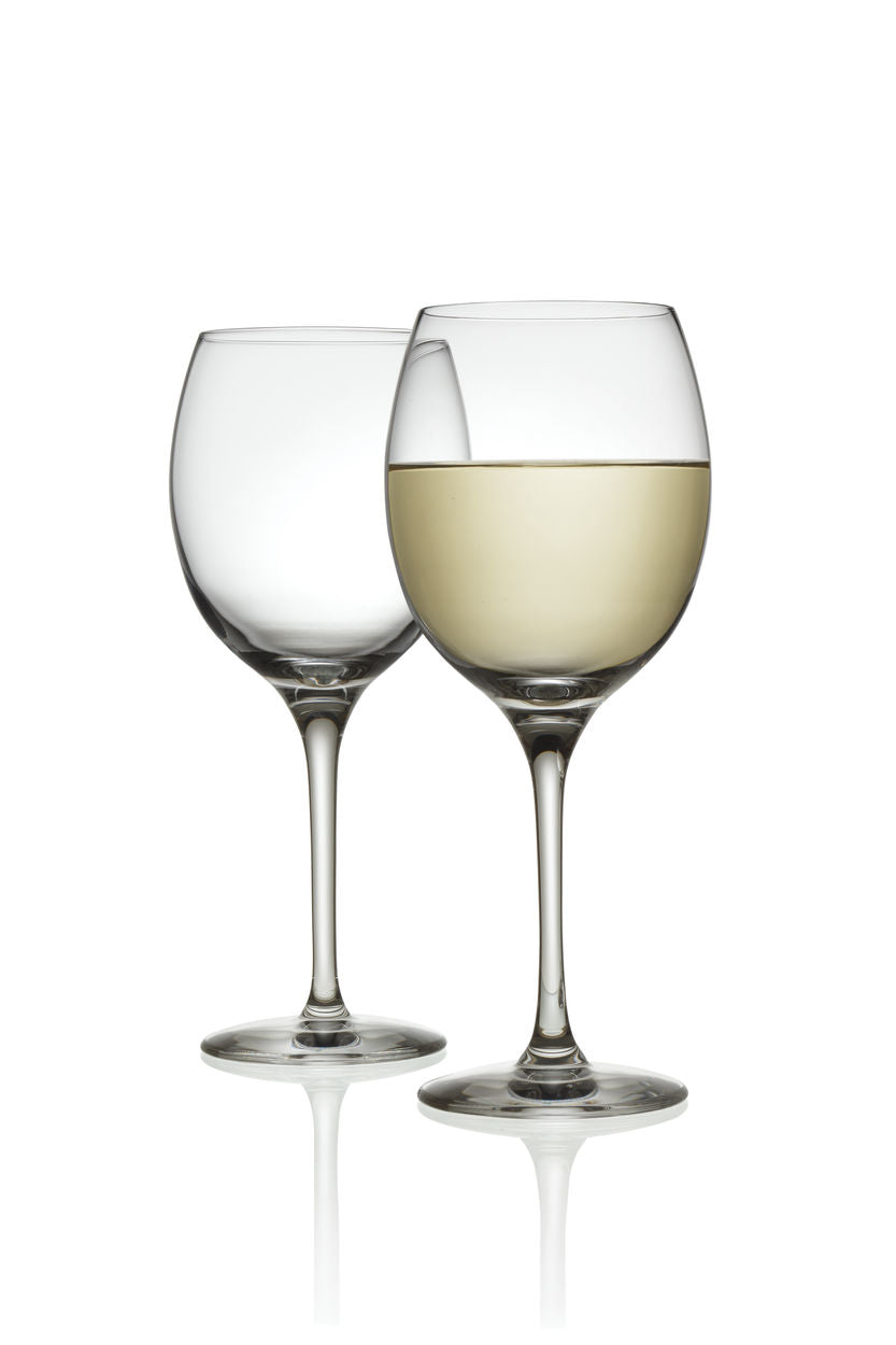 Alessi MAMI XL witte wijn glazen, set van 4, crystalline glas, ontwerp Stefano Giovannoni