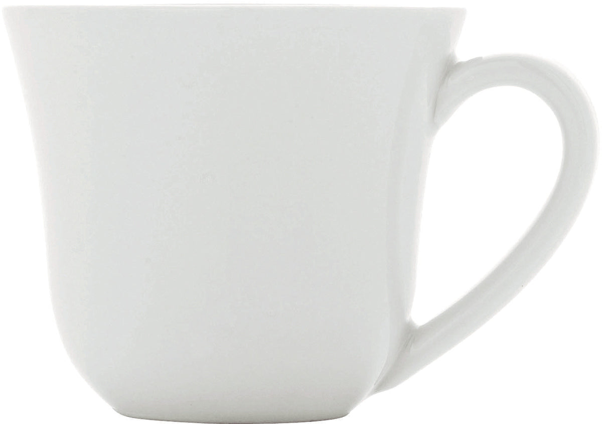 Alessi Ku mochakopje, servies in wit porselein, ontwerp Toyo Ito