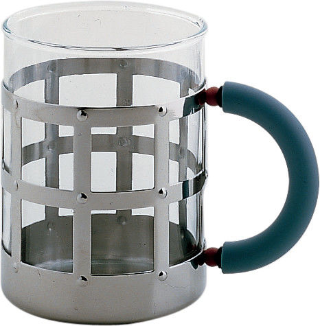 Alessi losse glas voor MGmug, thermisch glas in metalen houder met handvat
