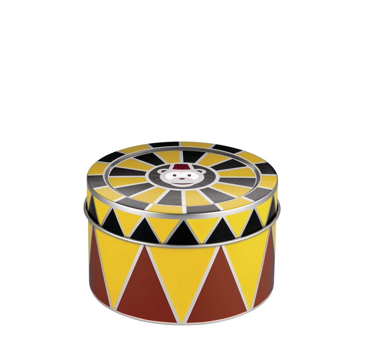 Medium CIRCUS storage jar, The Large Ballerina, yellow-black with triangle motif