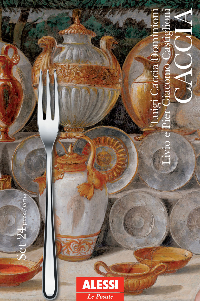 Alessi Caccia holheft, verpakking met drietandsvork, set van 24 delen