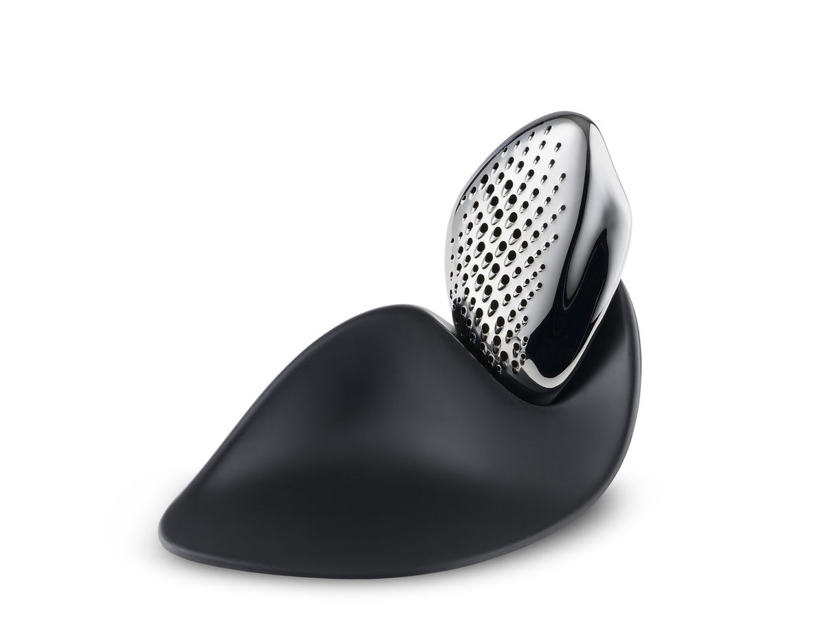 Alessi Forma kaasrasp met houder, ontwerp Zaha Hadid, in zwart en zilverkleurig