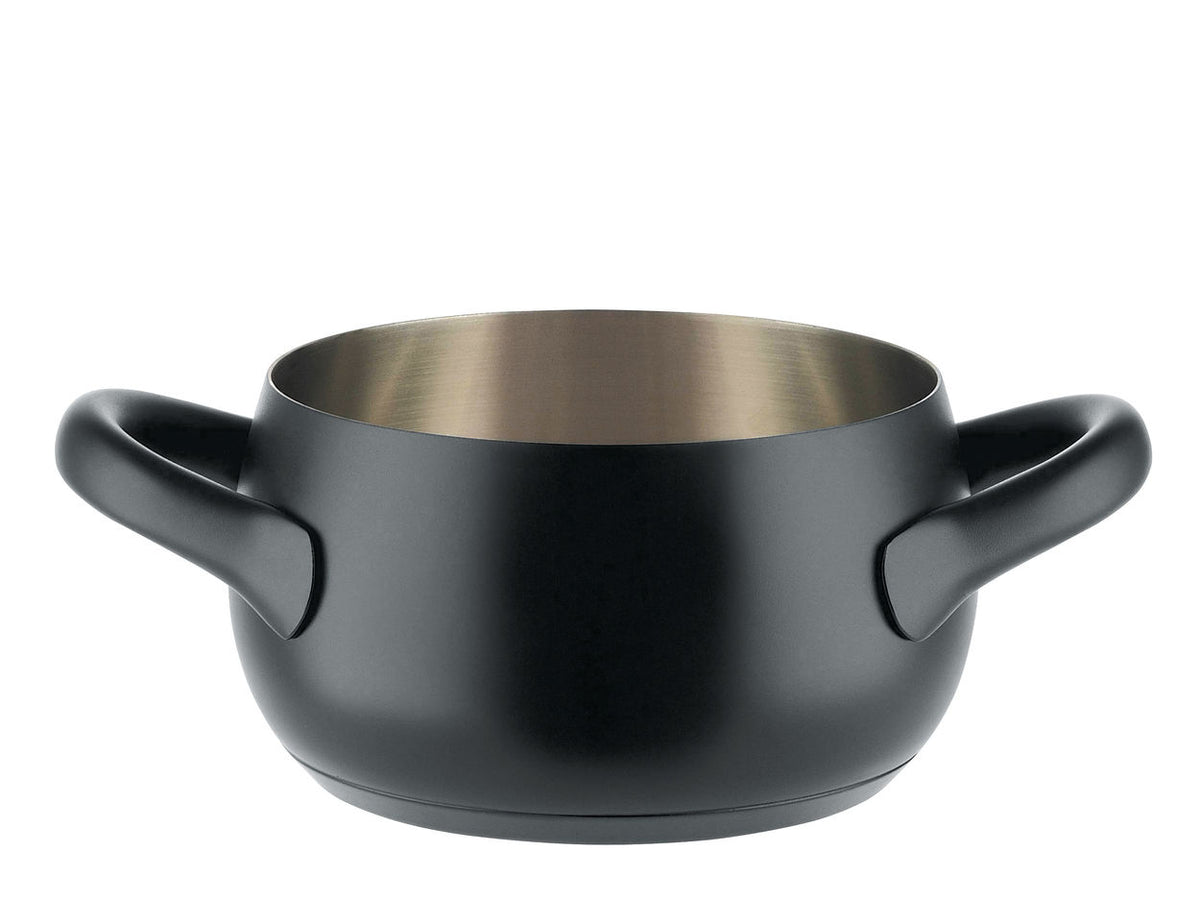 Alessi Mami kookpan met twee handvatten, zwart, geschikt voor inductie