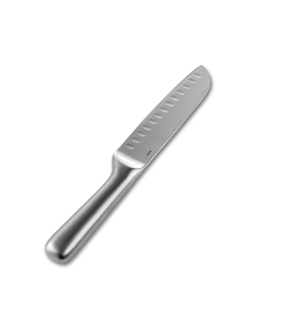 Alessi Mami kleine mes, santoku-lemmet in mat RVS, ontwerp Stefano Giovannoni