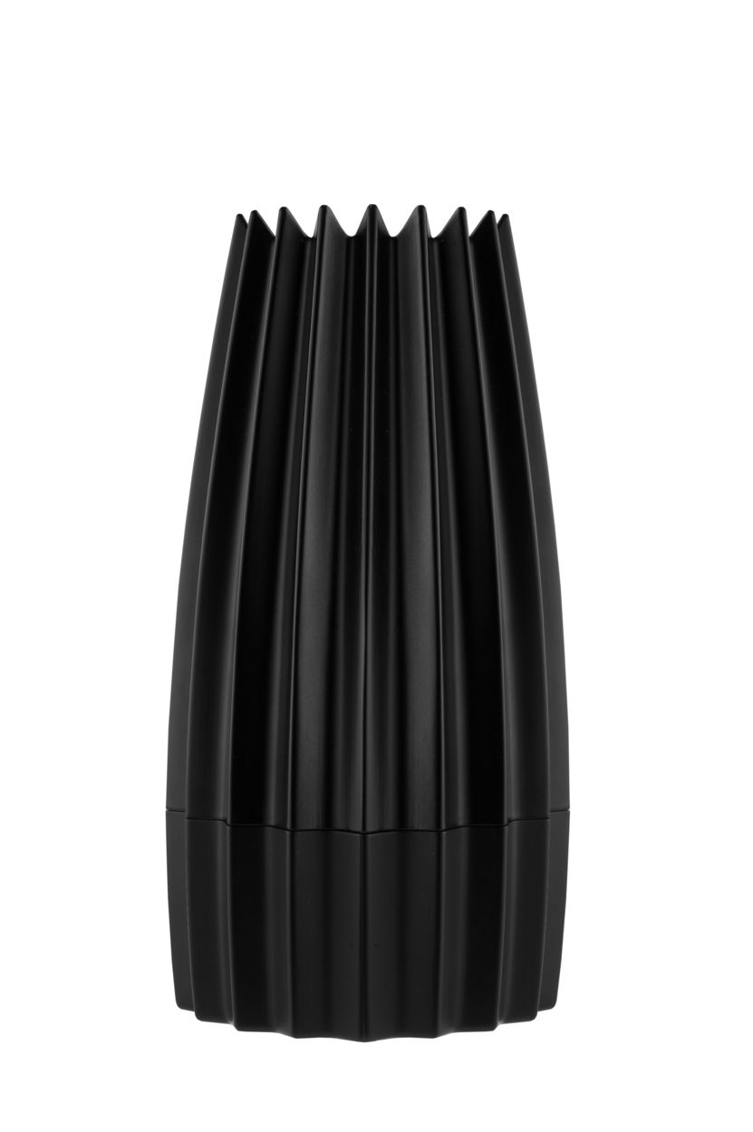 Alessi Grind mill for pepper and salt, ribbed model in black