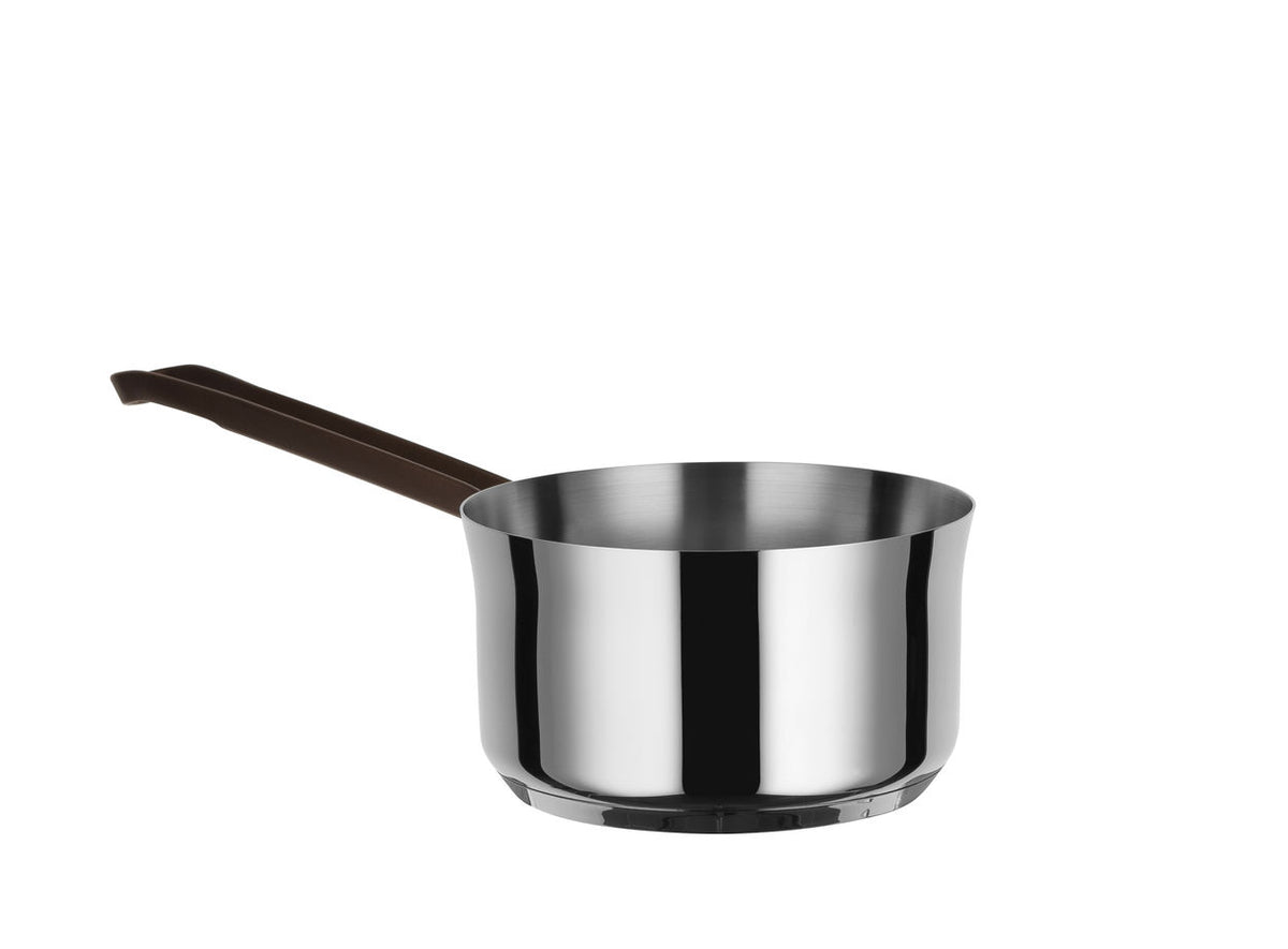 Alessi EDO sauspan, roestvrij staal met bruine steel, zonder deksel