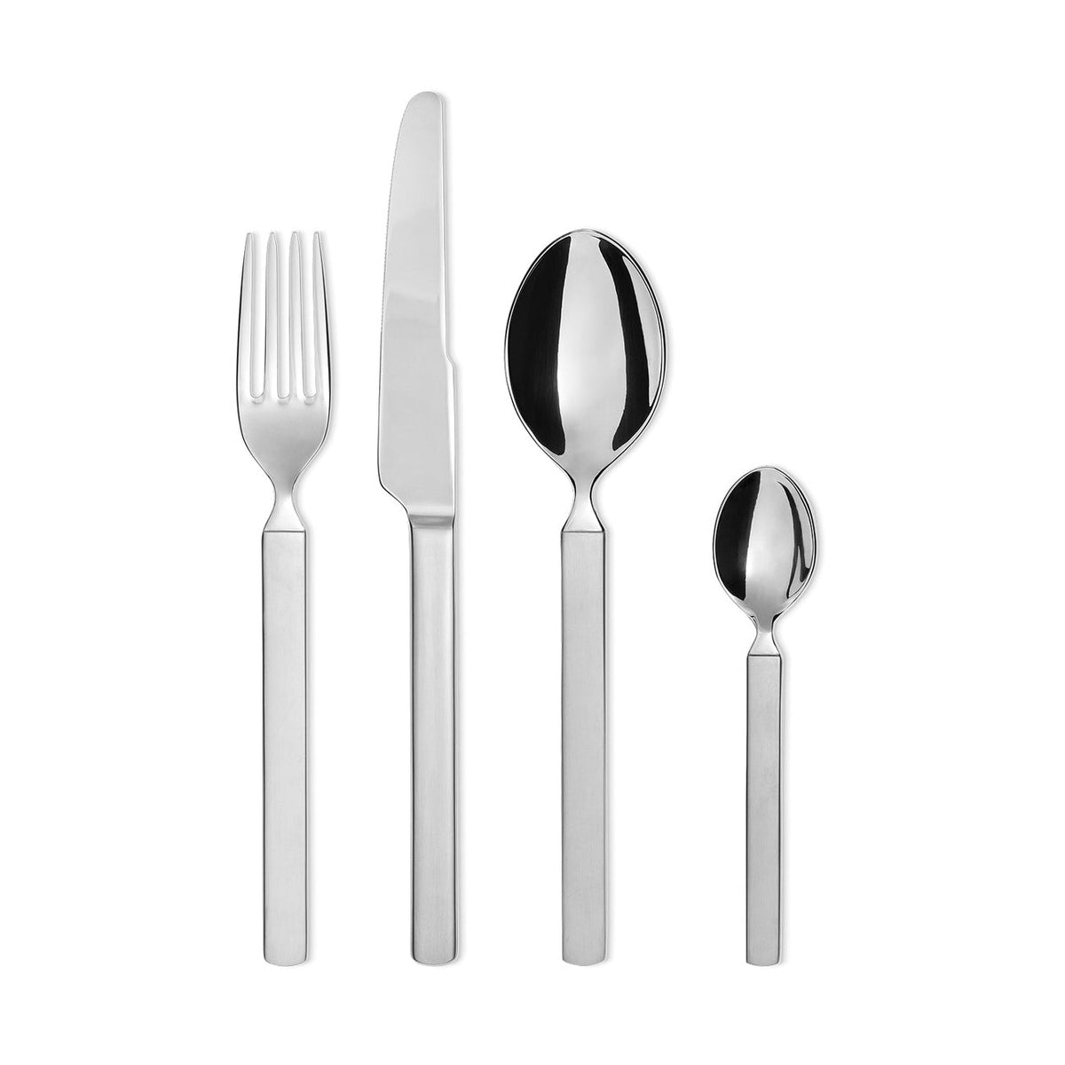 Alessi Dry 24-delige tafelset, handvat mat, bovendeel gepolijst