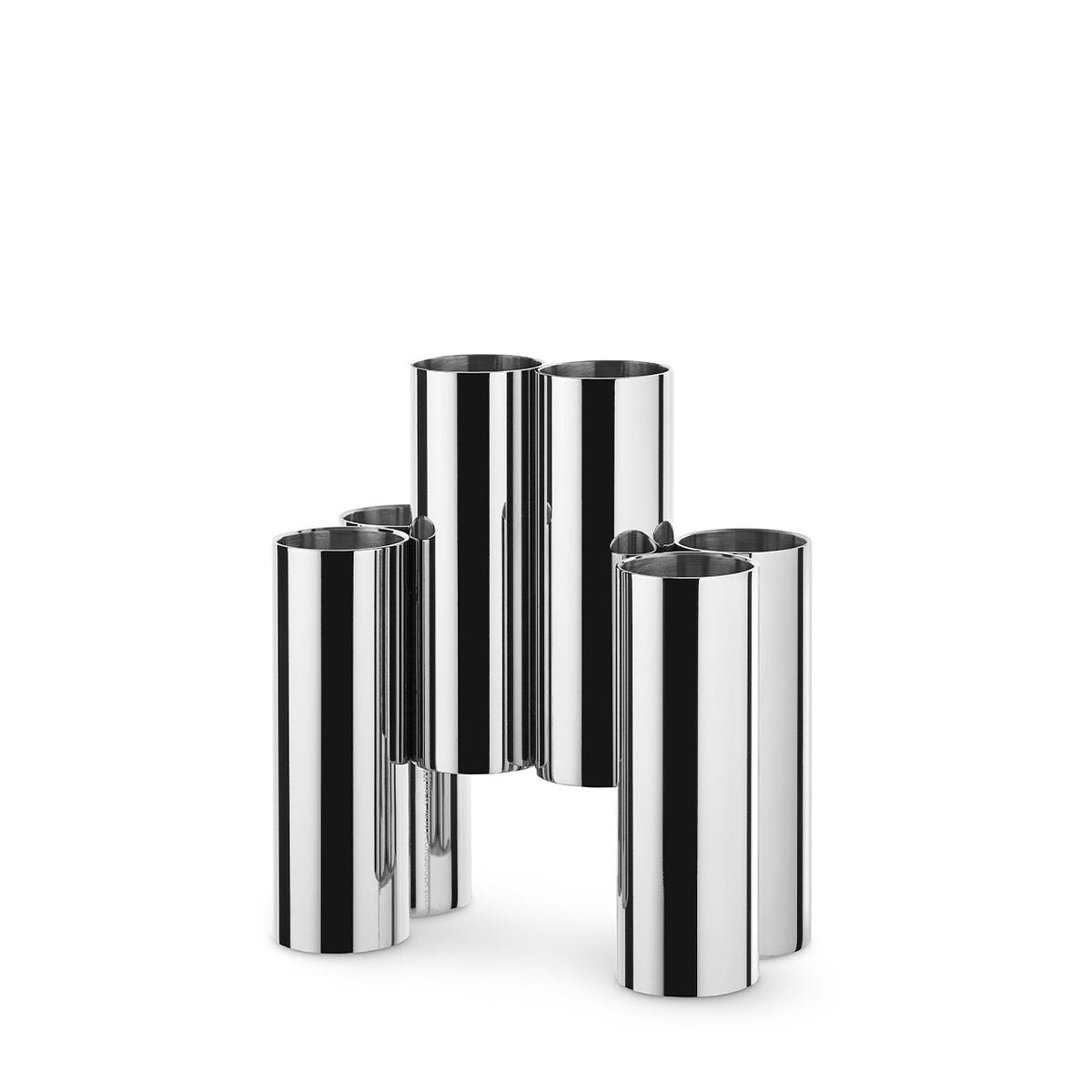 Alessi Canale bestekhouder, ontwerp Patricia Urquiola, zes cilindervormige vakken