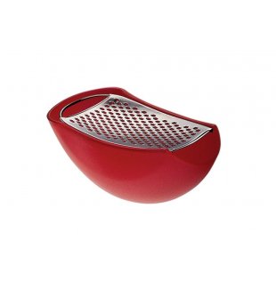 Alessi Parmenide kaasrasp met opvangbak, rood, ontwerp Alejandro Ruiz