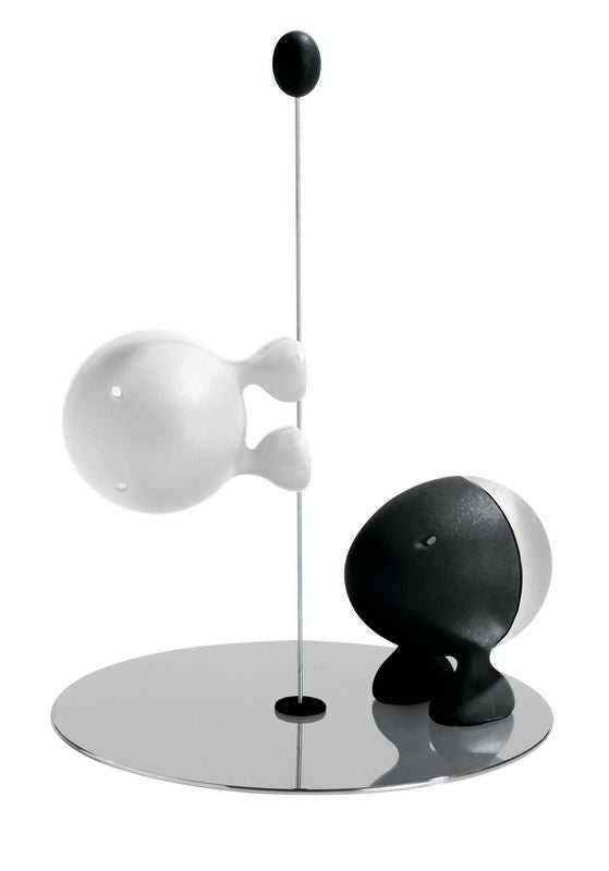 Alessi Lilliput zout- en pepperstrooiers, in wit en zwart