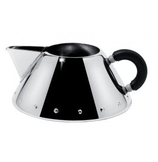 Alessi roomkan met zwart handvat, roestvrij staal, ontwerp Michael Graves