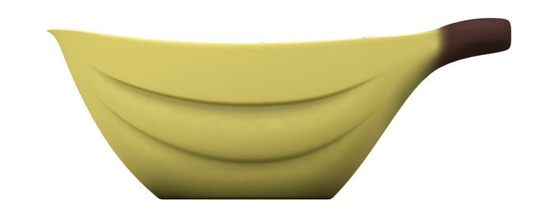 Alessi melkkan in bananenvorm, geel met bruine steel - laatste exemplaar