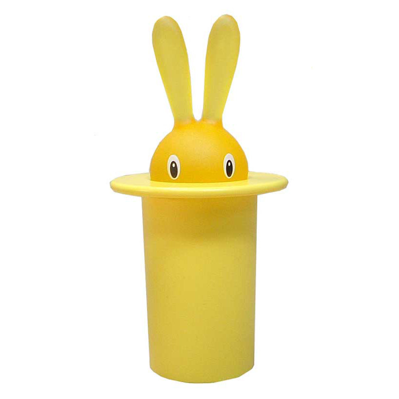 Alessi Magic Bunny houder voor tandenstokers in geel, konijn in hoge hoed