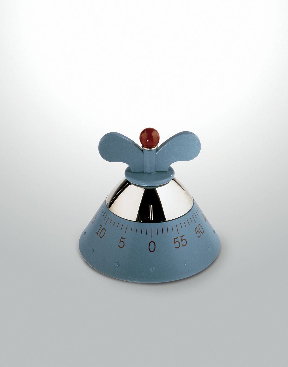 Alessi Kitchen Timer kookwekker, blauw, conische vorm met draaiknop