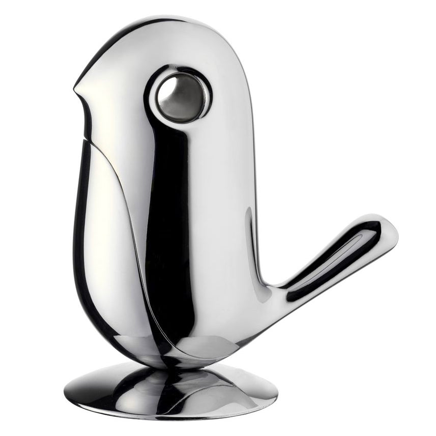 Alessi Chip paperclipvogel voor bureau, in vogelvorm van gepolijst staal