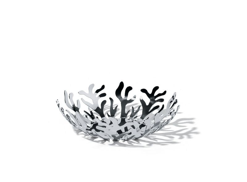 Alessi Mediterraneo fruitschaal in roestvrij staal met koraalmotief