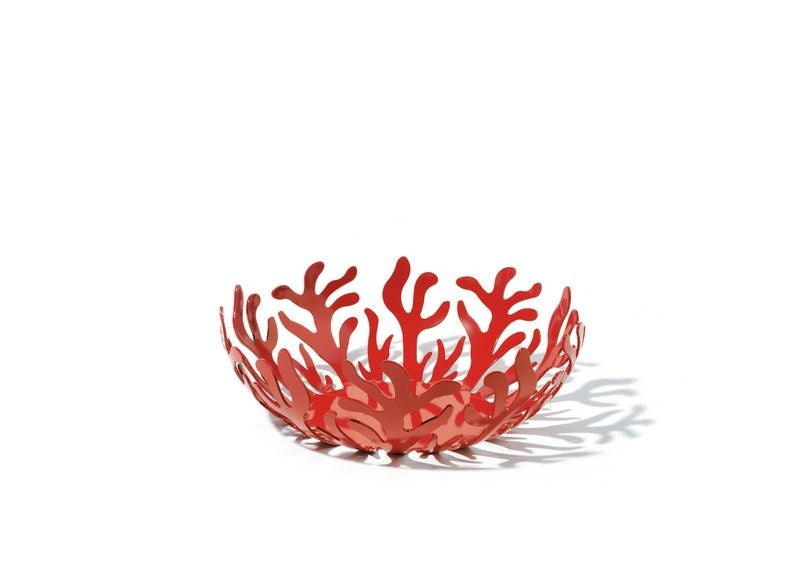 Alessi Mediterraneo fruitschaal, rood, met koraalmotief