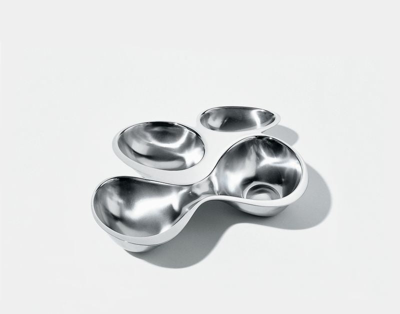 Alessi Babyboop hors-d'oeuvre set met 4 kommen in glanzend roestvrij staal