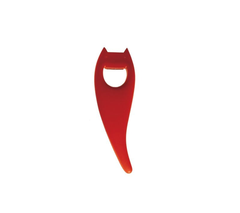 Alessi Diabolix bottle opener in red, devil shape, design Biagio Cisotti