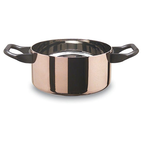 Alessi Cintura di Orione braadpan met twee handvatten, koper en staal, ontwerp Richard Sapper