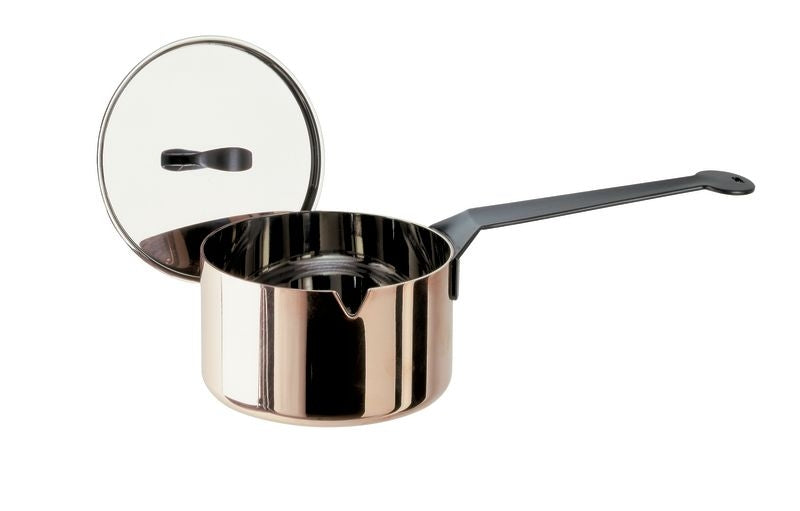 Alessi Cintura di Orione steelpannetje met deksel, koper en rvs