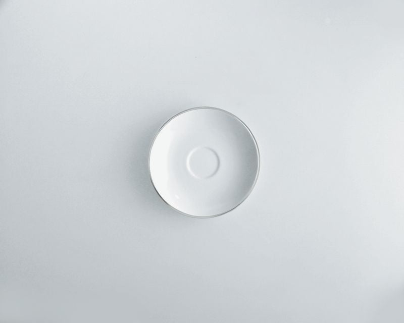 Alessi Mami koffie schotel, wit porselein, diameter 13 cm
