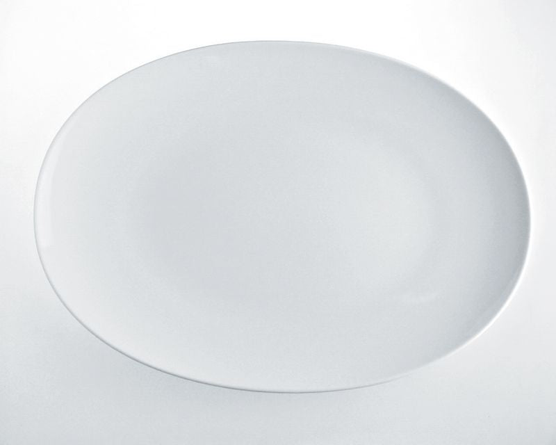 Alessi Mami ovale serveerschaal in wit porselein, ontwerp Stefano Giovannoni