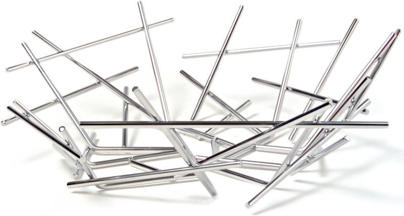 Alessi Blow Up mand van kruisende metalen staafjes, rvs