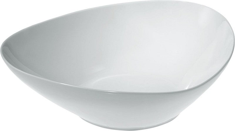 Alessi Colombina saladeschaal in wit porselein, ovale vorm