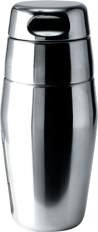 Alessi cocktail shaker in polished stainless steel, 20 cm tall