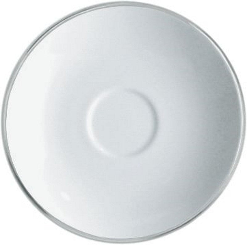 Alessi Mami schoteltje voor koffiekop, wit porselein, diameter 11 cm
