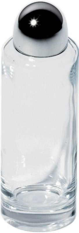 Alessi olie- en azijnfles van glas met bolle stalen dop