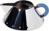 Alessi cream jug by Michael Graves, stainless steel with blue handle