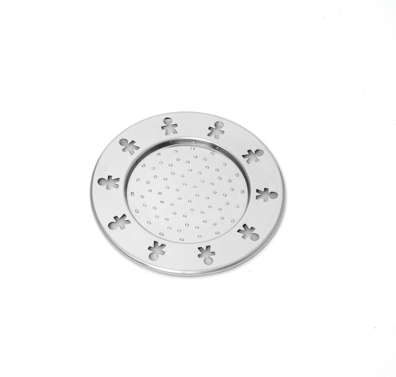 Alessi girotondo glasonderzetter, rond, roestvrij staal, diameter 13 cm