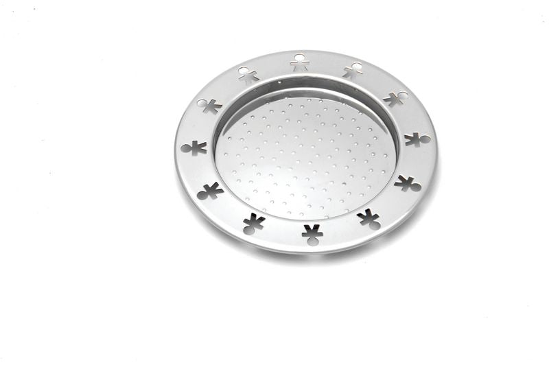 Alessi Mini girotondo onderzetter voor wijnfles, rvs, doorsnede 15 cm