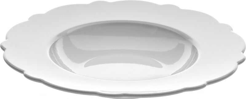 Alessi Dressed soepbord, wit porselein met gegolfde rand, diameter 24 cm