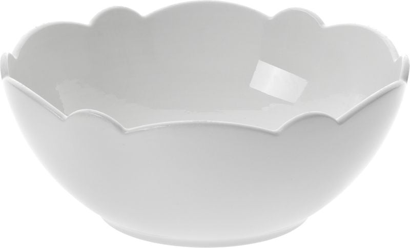 Alessi Dressed kom in wit porselein met gegolfde rand, ontwerp Marcel Wanders