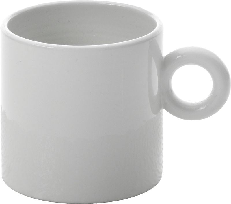 Alessi Dressed espressokopje van Marcel Wanders, wit porselein met ronde oor
