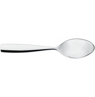 Alessi Dressed dessertlepel in RVS met reliëf decoratie op de steel, ontwerp Marcel Wanders