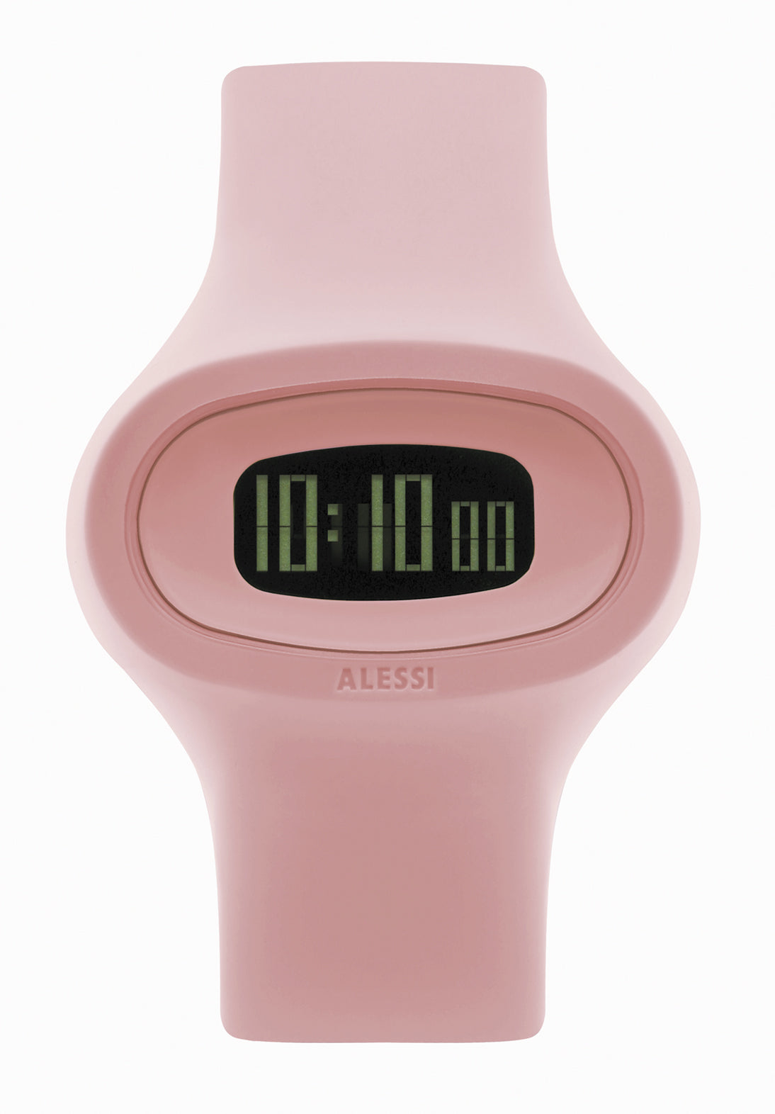 Alessi Jak horloge met digitaal display, roze siliconen band