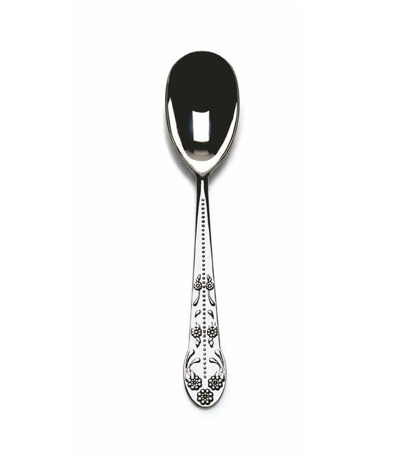 Alessi Asta barocca tafellepel, roestvrij staal met barok motief op de steel