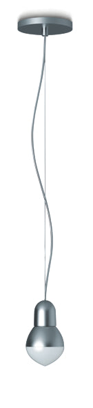 Alessi DR hanglamp met plafondkap, zilver, dimbaar licht met grote fitting