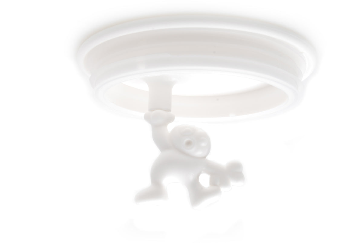 Alessi deksel, wit onderdeel voor MDR04-05-06-08, met figuurtje als handvat