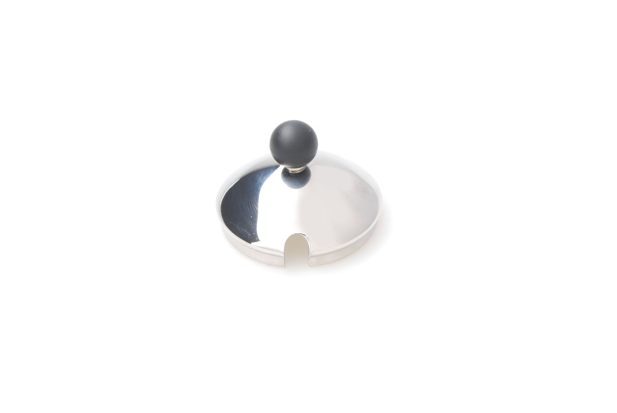 Alessi 9097 dekel, onderdeel voor koffiezetters, roestvrij staal met zwarte knop