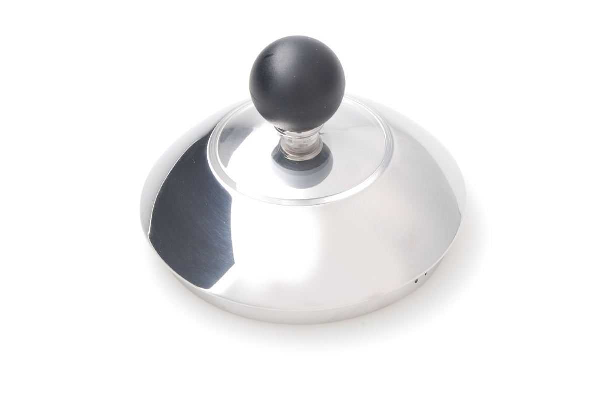 Alessi deksel voor 9093 en MG32 fluitketel, met ronde zwarte knop, ontwerp Michael Graves