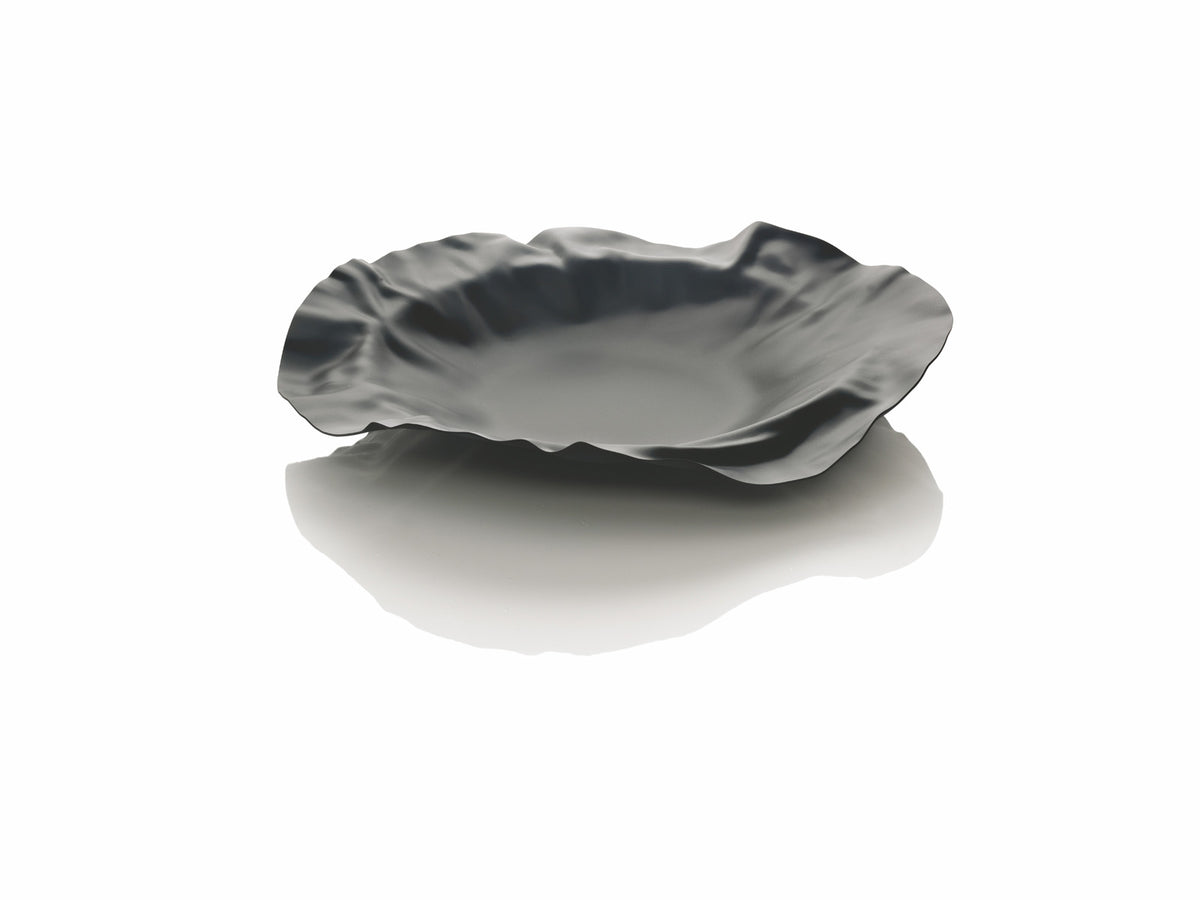 Alessi Port ronde schaal, RVS met zwarte epoxy coating, Ø 37 cm