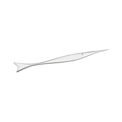 Alessi Pes briefopener in vorm van vis, gepolijst rvs, ontwerp Giulio