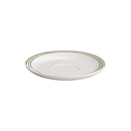 Alessi Acquerello schoteltje, wit porselein met groene streepjesrand, 15 cm